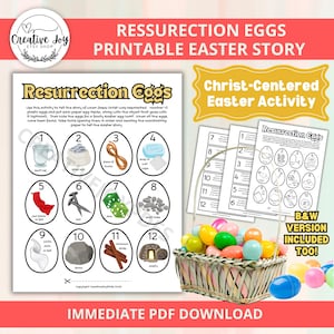 Resurrection Eggs Activity | Christian Easter Printable | 12 Days of Easter | LDS Easter Countdown | Christ Centered Easter Activity