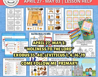LDS Primary Come Follow Me 2026 April 27-May 3 Lesson Help | Exodus Tabernacle Temple Activity |Bible Lesson Packet | Printable PDF Download