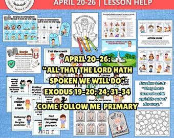 LDS Primary Come Follow Me 2026 April 20–26 | Ten Commandments Activities | Honoring the Sabbath | God's Path | Exodus Lesson Help | PDF