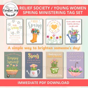 Spring Ministging Geschenkanhänger Bundle | Minimierende Schwester | Frauenhilfsvereinigung | Junge Damen | HLT Frauenhilfsvereinigung