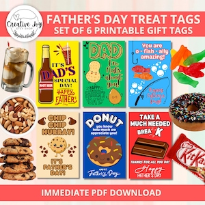 Afdrukbare tags voor Vaderdag | Gram snoep | Cadeaukaartjes voor Vaderdag | Tags voor papa | Chocoladelabels | DIY-cadeaumand Vaderdag Tags