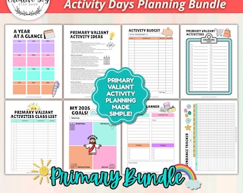 Primary Valiant Activities Printables | LDS Activity Days Planner | Calendar, Ideas, Budget & Tracker | PDF | LDS Primary Leader Binder Set