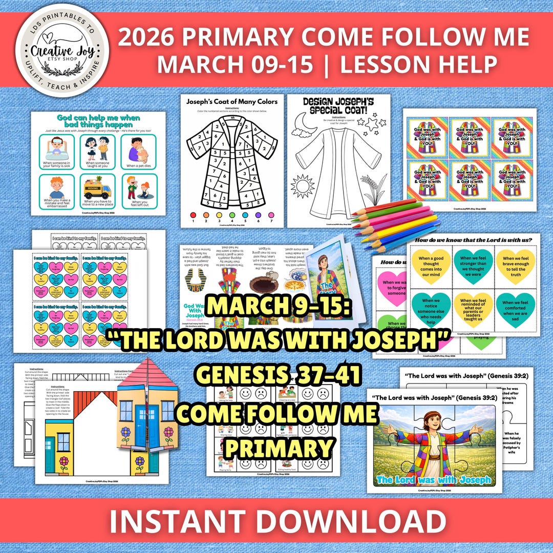 2026 Come Follow Me Primary March 9–15 | Joseph Lesson Activities | the ...