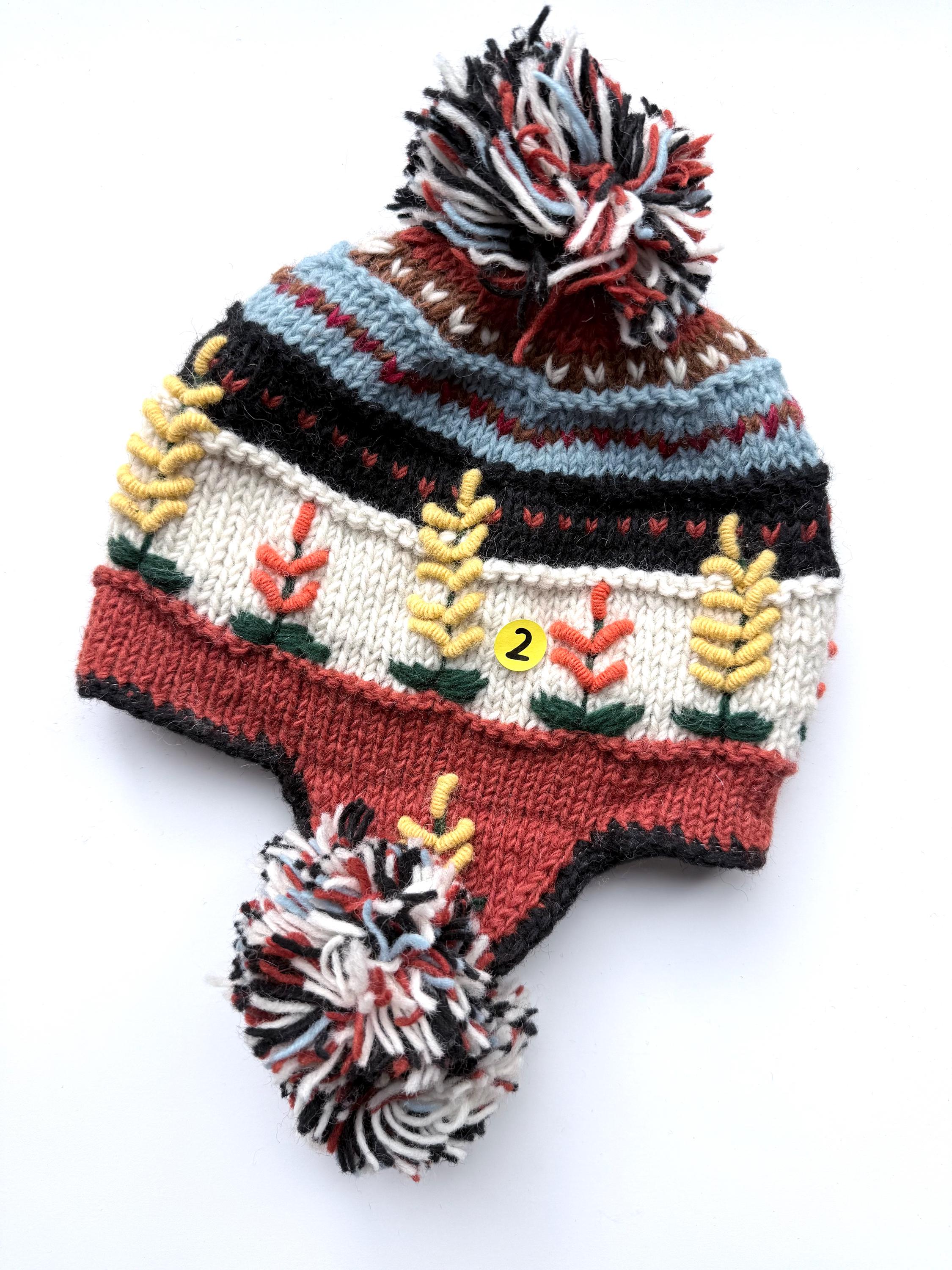 Hand-knitted Wool Earflap Hat – Fleece-lined Nepal Beanie  display picture 3