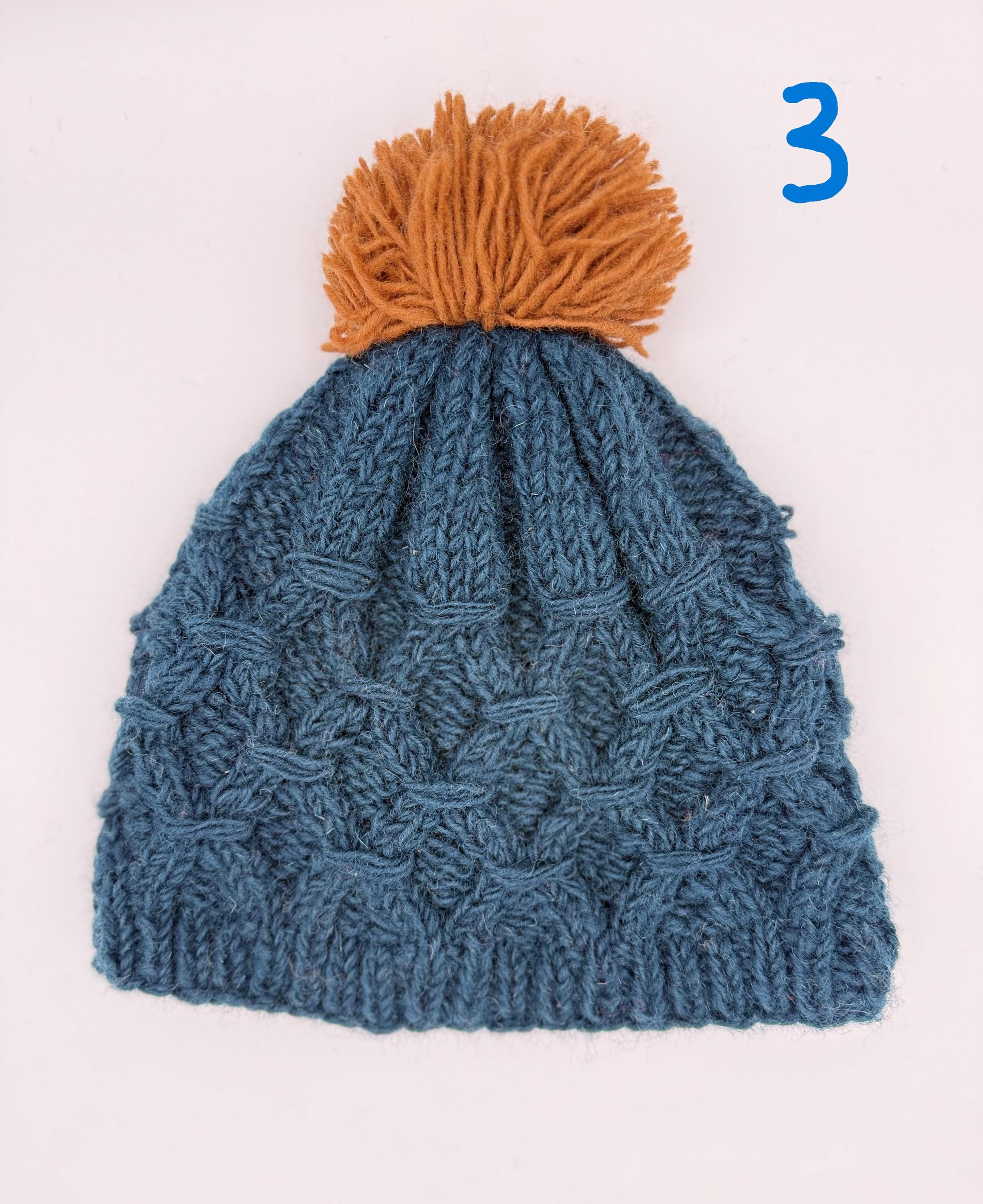 Cozy Nepal Handmade 100% Wool Hat - Unique Artisan Colorful 