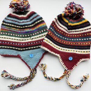 Napal Wool Multicolor Knit Earflap Headband Hat Hand Knitted Woolen Ear Flap Hats | Himalayan Exports main image 3