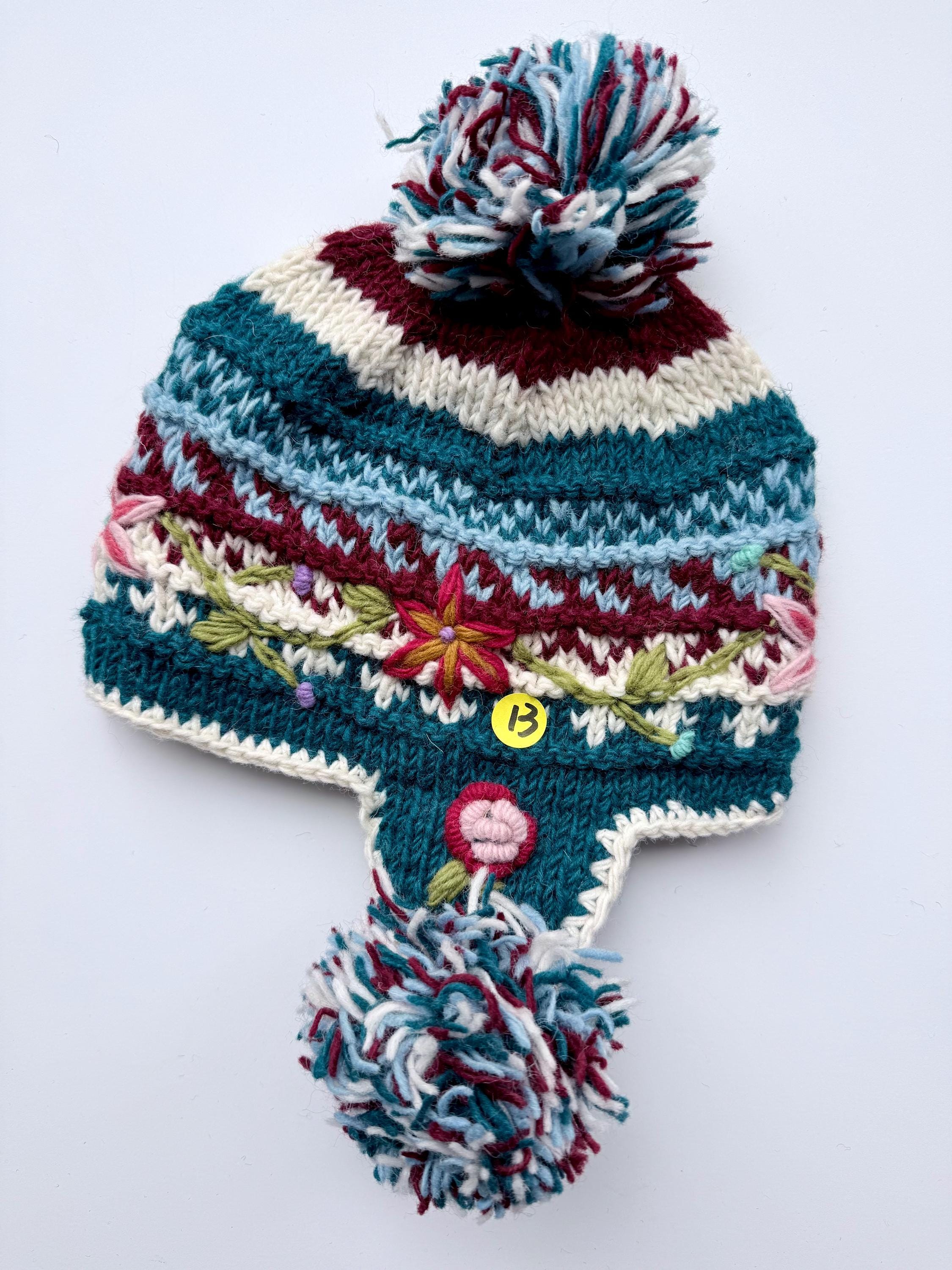 Hand-knitted Wool Earflap Hat – Fleece-lined Nepal Beanie  display picture 1