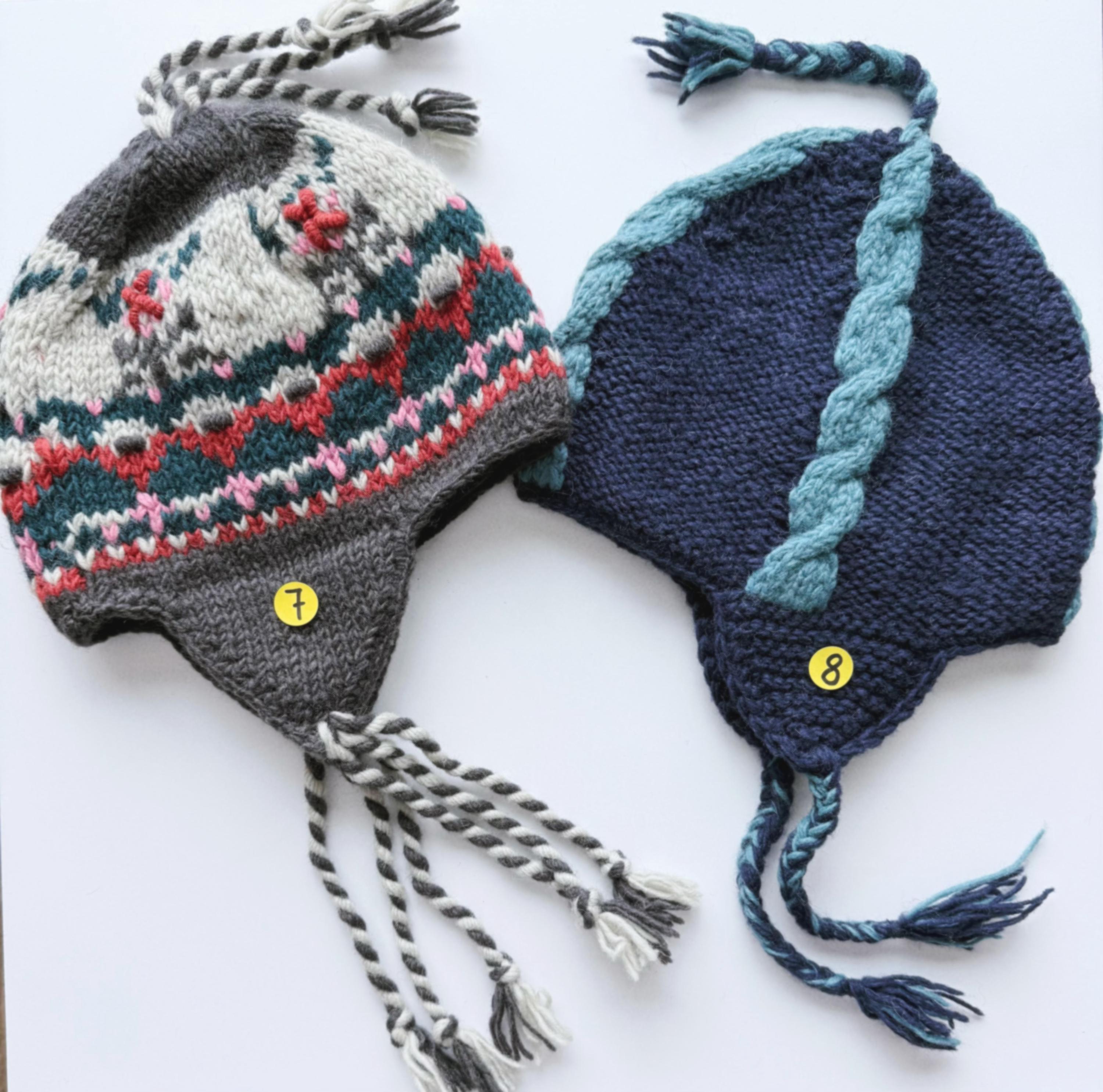 French Knot Wool Winter Hat Made in Nepal Fleece Lined Women\'s OSFM Pom‎ Pom Cap Nepal Hat Shanghai-la Wool Beanie Pompom OSFM | Mercari main image 2