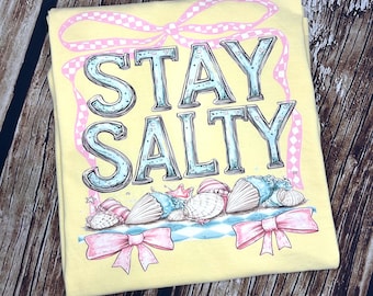 Salty Comfort Colors T-shirt - Trendy Beach Summer Tee