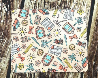 Retro School Supplies Mouse Pad, Teacher Appreciation Gift