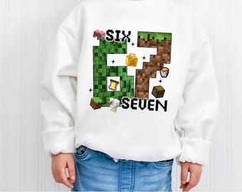 Six Seven Game Kids Shirt, Funny 6 7 Gamer Tee, Pixel Block Birthday Shirt, 67 Meme Gift, Funny Gamer Kid Sweatshirt, Game 67 Shirt
