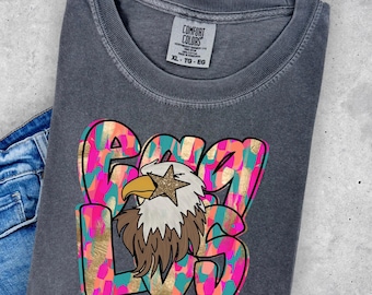 Preppy Eagles Mascot Shirt, Football TShirt, Football Mom TShirt, Cute Game Day Shirt, Mascot Shirt, School Mascot Shirt, Eagles Shirt