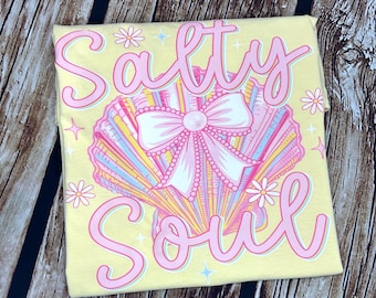 Salty Soul Beach Shirt, Trendy Summer Tee