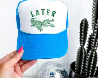 Cappellino da camionista Later Gator / Cappellino snapback con grafica divertente di alligatore