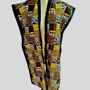Ankara Kimono, African Print , Outerwear, Sleeveless Kimono – One Size Fits Most