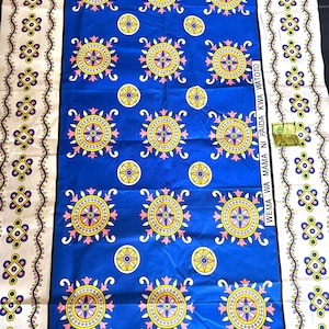 Swahili Kanga: Traditional East African Cotton Wrap - Head Scarf, Skirt, Home Decor