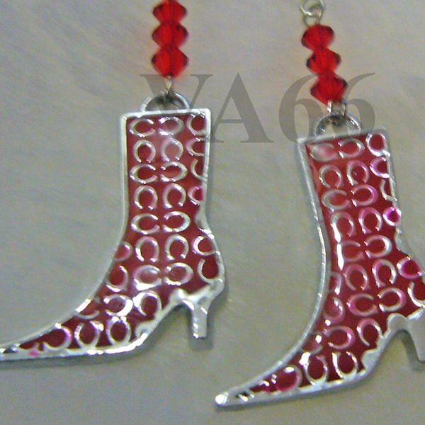 Red High Heel Stilleto Shoe Earrings with Swarovski Crystals for Bridal Shower Bridesmaids Party Favors