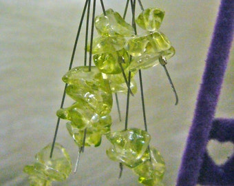 Green Peridot Floating in the Air Gemstone Earrings Choice of Gemstone Chips Choice of Gemstones, Bridedsmaids, MOB, mother, aunt, gift