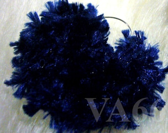 Pure 925 Silver Fur Knitted Navy Blue or White Earrings Hoopies Hoops 20mm Prom, Party, Hoopy, Boho, Christmas, Snow, Bridal, Bridesmaids