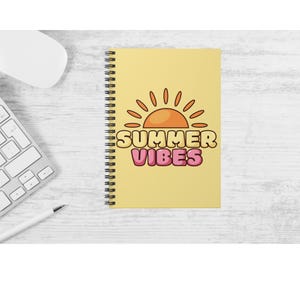 Summer Vibes Spiral Notebook ,Cute Journal for Notes  Doodles, Writing, School Supplies, Gifts for Students & Teachers, Jot Down Notes