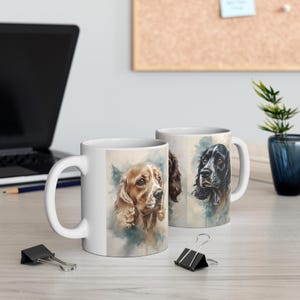 Beautiful Spaniel Dog Mug | Elegant Watercolour Spaniel Portrait | Sprocker, Cocker, Springer  Dog Gift |Coffee Cup for Spaniel Owners