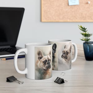 Pug Lover Mug |Ceramic Coffee Mug Featuring 3 Stunning Pug Portraits | Adorable Dog Mug Gift for Pug Owners & Dog Moms | Unique Pug Gift