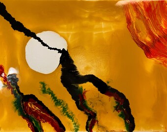 Acrylic Fluid Art "Solar Surge"