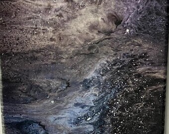 Acrylic Epoxy Fluid Art "Moon Surface"