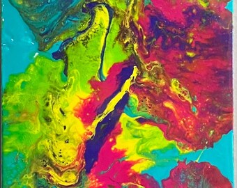 Acrylic Fluid Art "Bourbon Street Blaze"