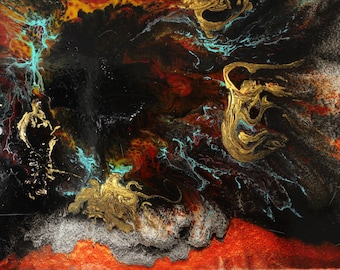 Acrylic Epoxy Fluid Art "Fallen Angel"