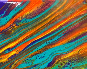 Acrylic Fluid Art "Rainbow Stream"
