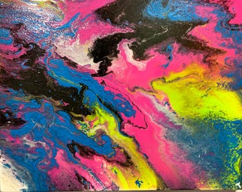 Acrylic Fluid Art l "Fluorescent Fusion"