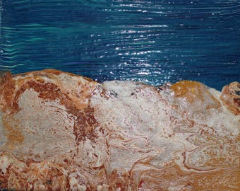 Acrylic Epoxy Fluid Art "Sea Cliff"