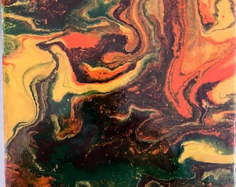 Acrylic Fluid Art "Autumn's Mirage"
