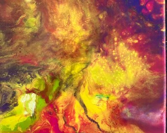 Acrylic Fluid Art "Sky Ablaze"