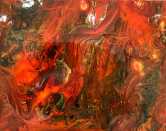 Acrylic Fluid Art "Flames of Creation"