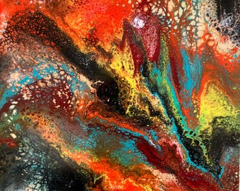 Acrylic Fluid Art "Eruption of Color"