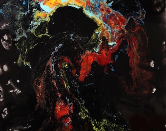 Acrylic Epoxy Fluid Art "Dragon"p