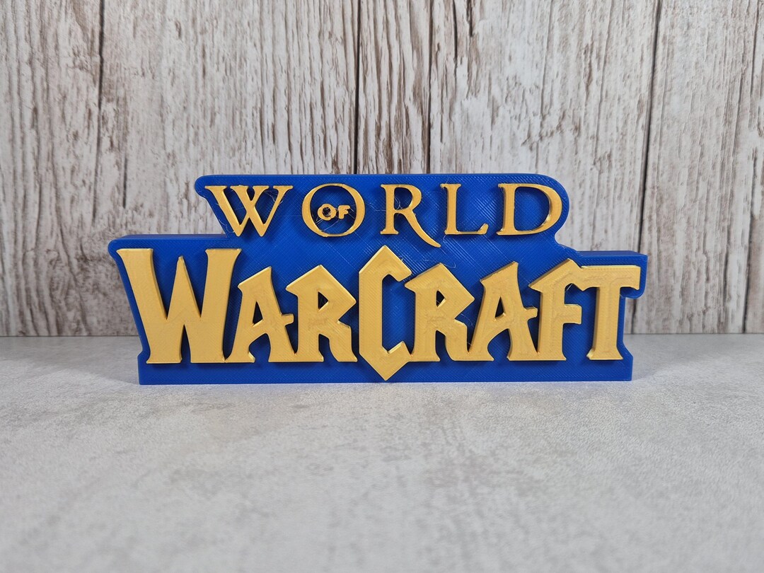 WOW World of Warcraft 3D Printed Desk Sign Custom Gamer Decor, Perfect ...
