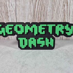 Geometry Dash 3D Printed Desk Sign: Gamer Decor - Available in 2 sizes