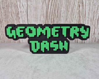 Letrero de escritorio impreso en 3D de Geometry Dash: Decoración gamer - Disponible en 2 tamaños