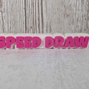 Roblox Speed Draw 3D Printed Desk Sign: Gamer Room Decor - Available in 2 sizes