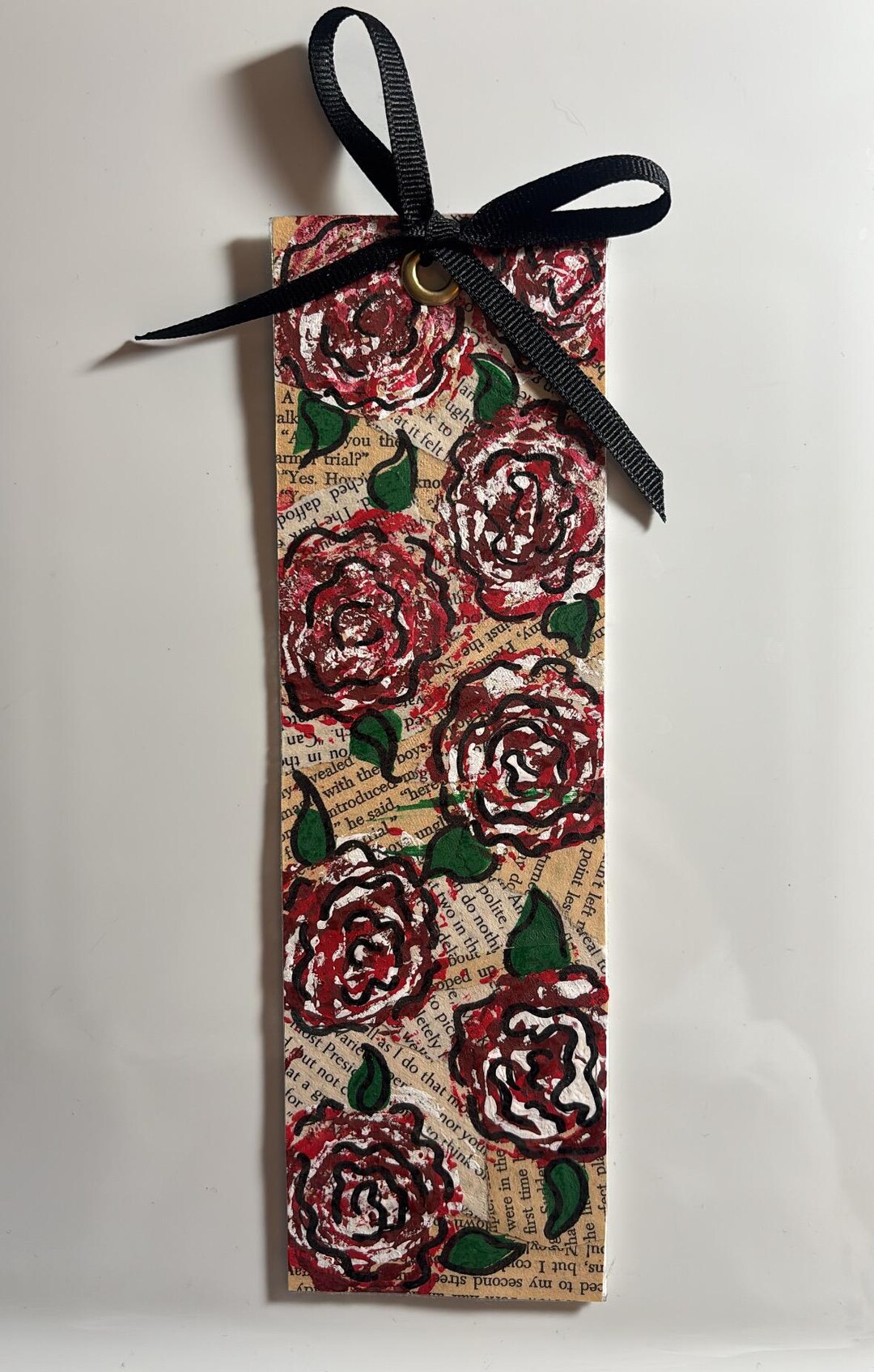 Red Roses Bookmarks Red Rose Hand Painted Bookmark Vintage - Etsy