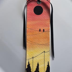 Sunset Scenery Forest Hand Painted Bookmark