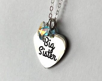 Big Sister Necklace, Big Sister Gift, Big Sister Little Sister Outfits, Middle Sister Necklace, Gift for Big Sister, Sister Jewelry N094