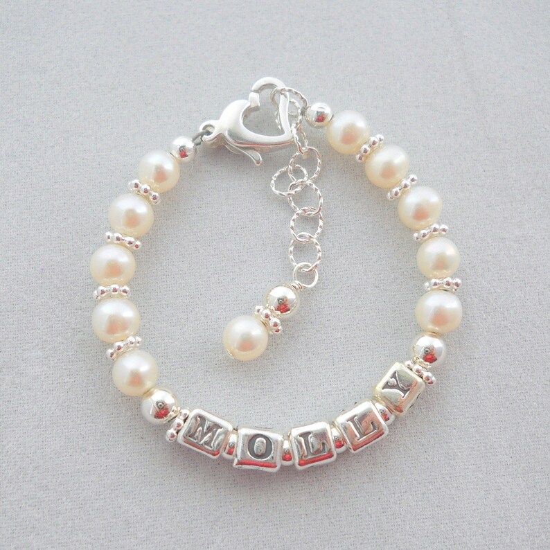 Baptism Bracelet Baptism Gift Christening Gift Name Etsy