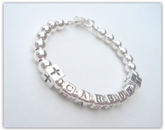 Baby Taufe Armband Ringträger Geschenk Junge Taufe Widmung Armband Sterling Silber