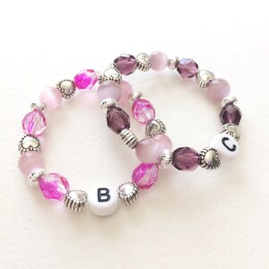 Twin ID Bracelets Twin Bracelets Newborn ID Bracelets Twin Girls Bracelets Set of Two Czech Glass Fiber Optic Cat Eye