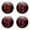 Ultra Strong Adhesive Decal Stickers/Superb Quality/Silicone Hubcaps Logo ABARTH /1 Pack of 4 Vinyl Printed Stickers/Best Gift/All sizes product logo