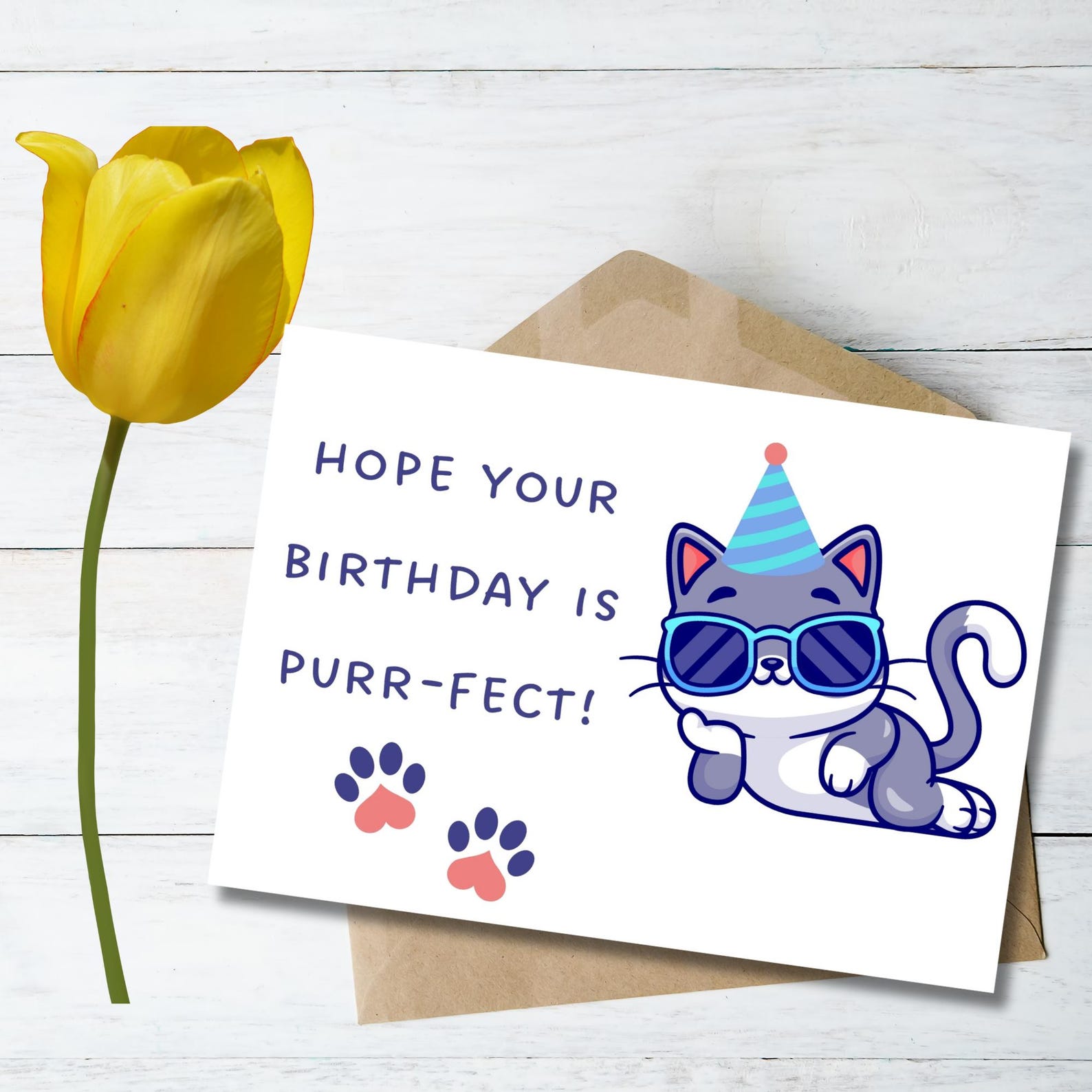 Printable Cat Birthday Card | Funny Birthday Card | Cute Birthday Card ...